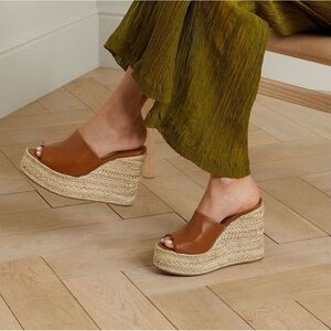 CHRISTIAN LOUBOUTIN Ariella Zeppa 130 leather espadrille wedges Size 42